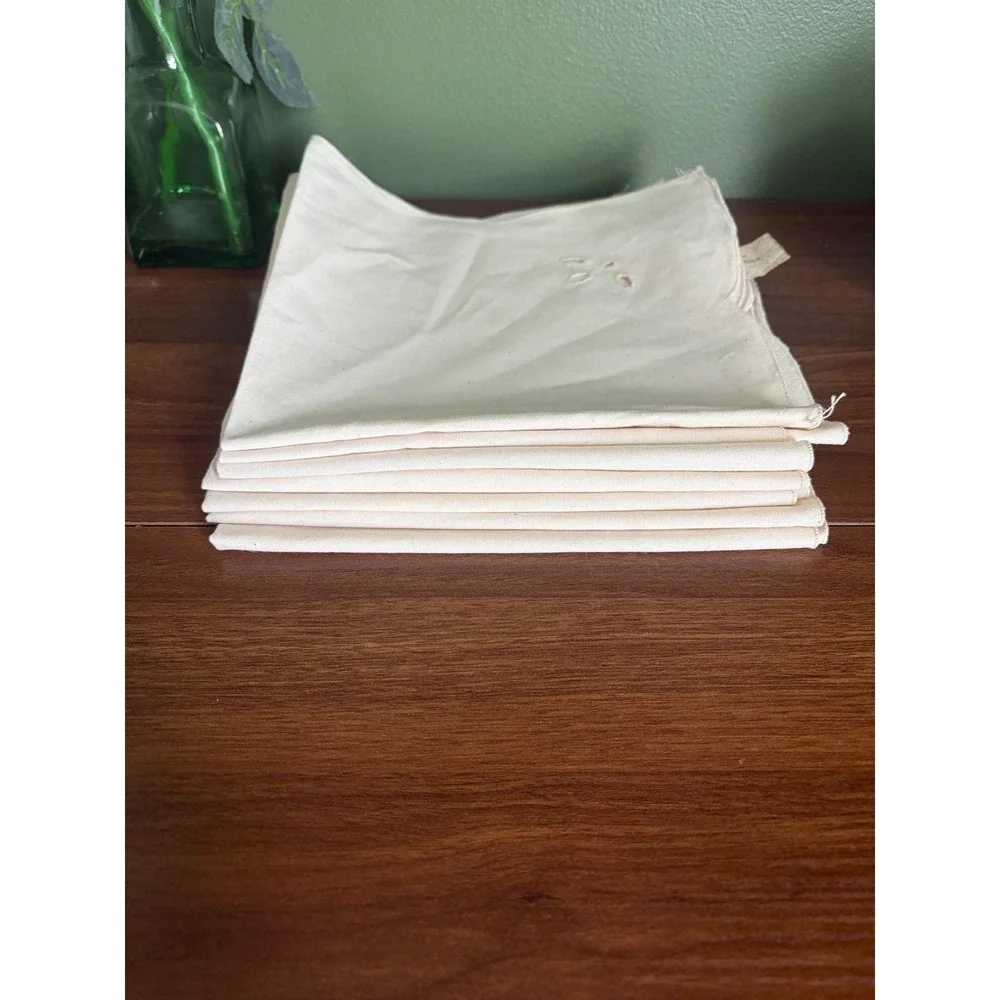 Vintage Embroidered Cutout Napkins, Set of 7, Cottagecore Linens